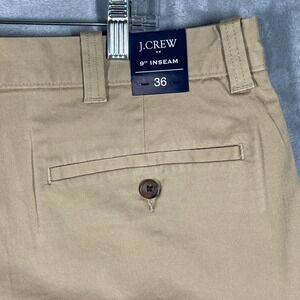 J Crew Mens 9 Inch Inseam Chino Shorts Size 36 Khaki Cotton Blend NEW
